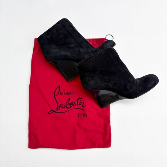 Christian Louboutin Chaperon Black Suede Leather - Picture 1 of 11